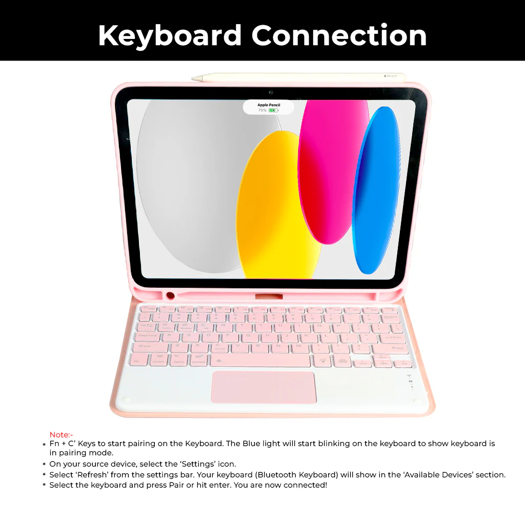 TECPHILE - PS209T Wireless Keyboard Case for iPad - Image 34