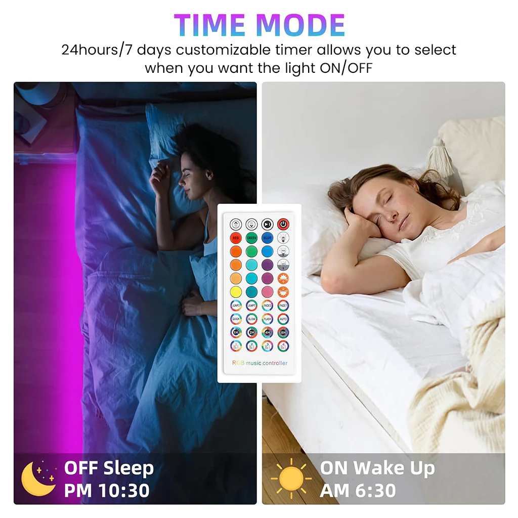 TECPHILE RGB LED Smart 4 Pin Dual Strip Light Controller with Remote - Image 8