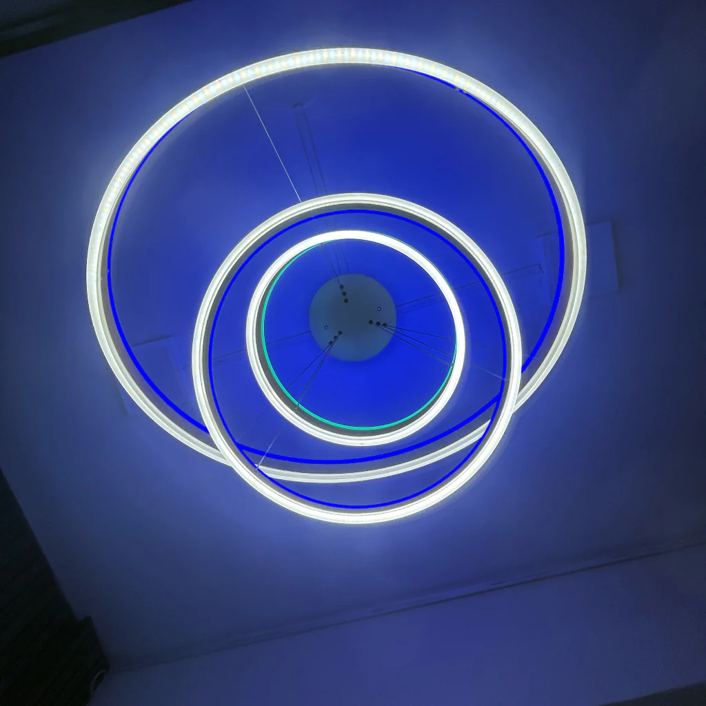 TECPHILE - RGBW 3 Ring Chandelier with Remote Control - Image 5