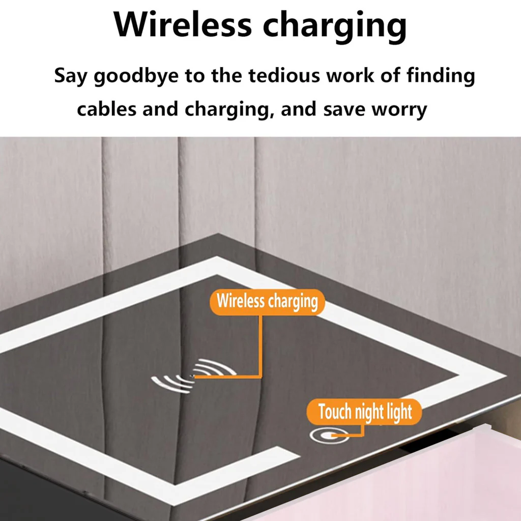 TECPHILE - Smart Side Table with Wireless Charging Station (Nightstand) - Image 13