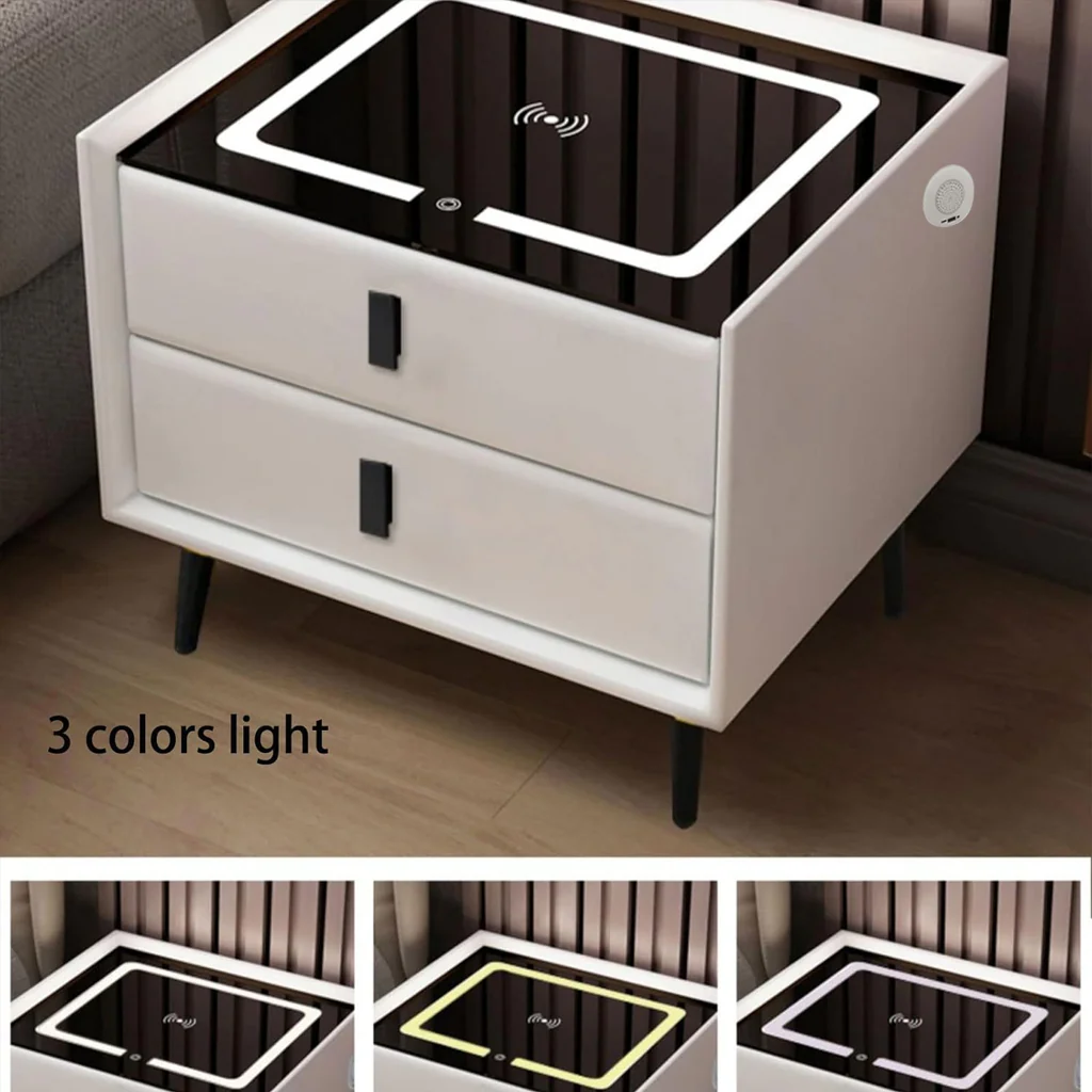 TECPHILE - Smart Side Table with Wireless Charging Station (Nightstand) - Image 6