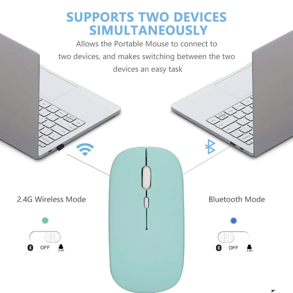 TECPHILE - SM01 Dual Mode Wireless Mouse (Bluetooth + USB) - Image 13