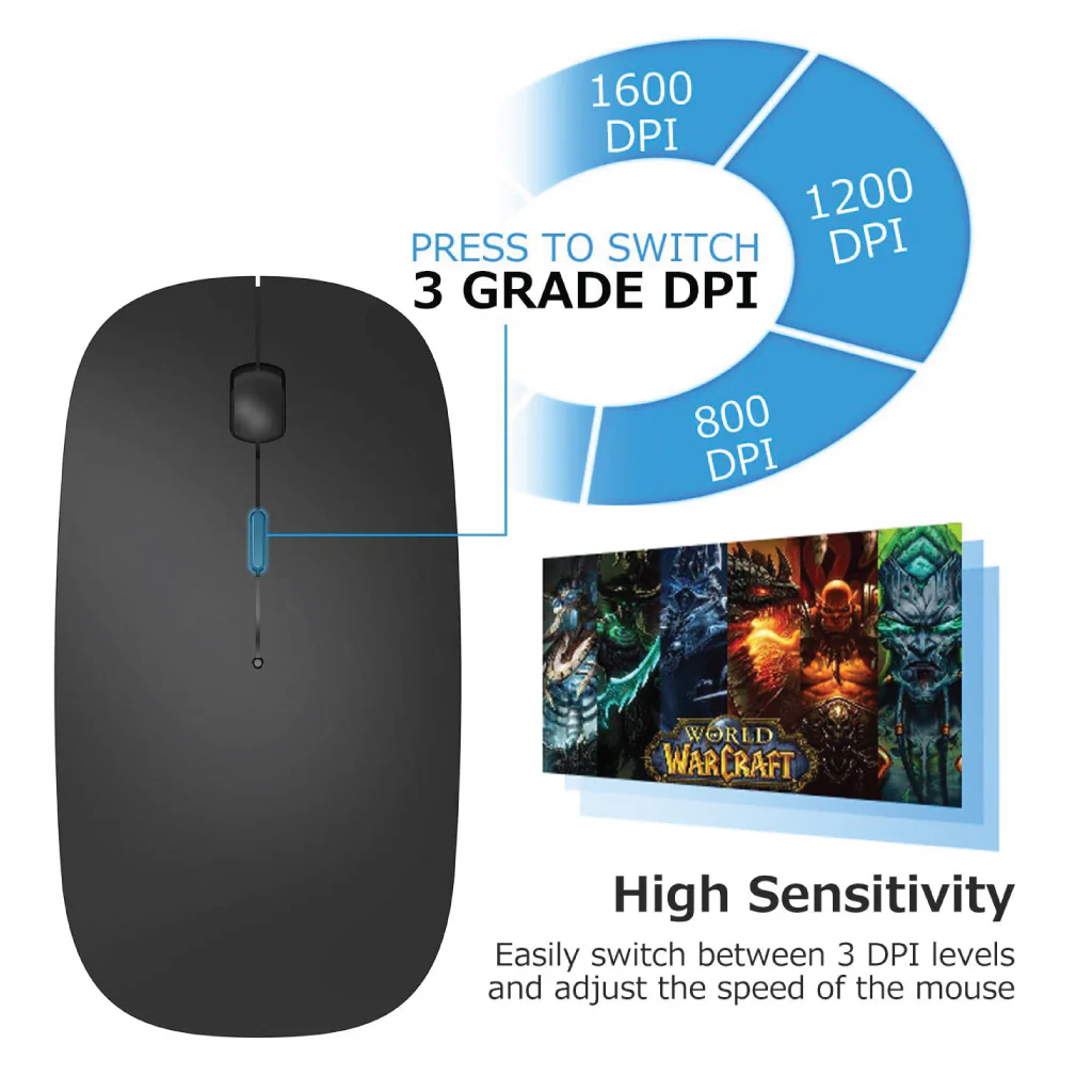 TECPHILE - SM01 Dual Mode Wireless Mouse (Bluetooth + USB) - Image 19