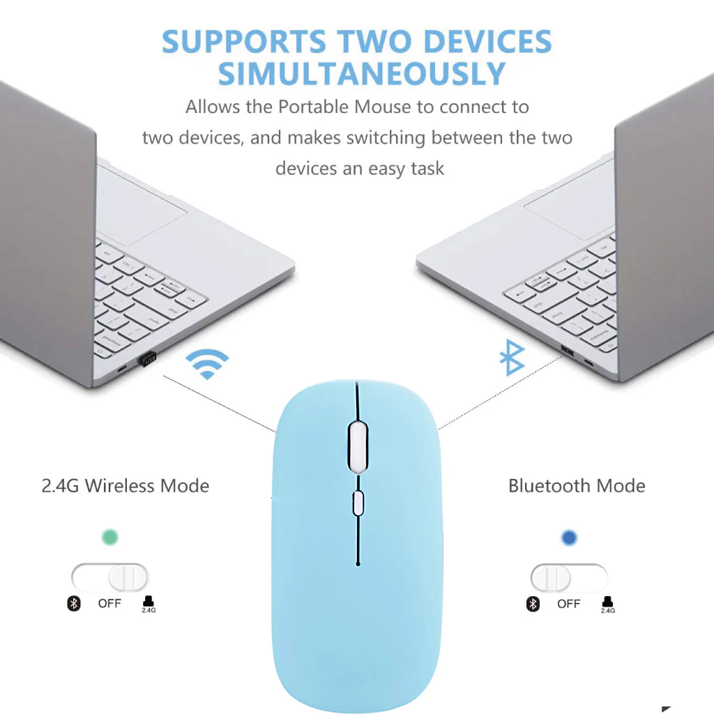TECPHILE - SM01 Dual Mode Wireless Mouse (Bluetooth + USB) - Image 25