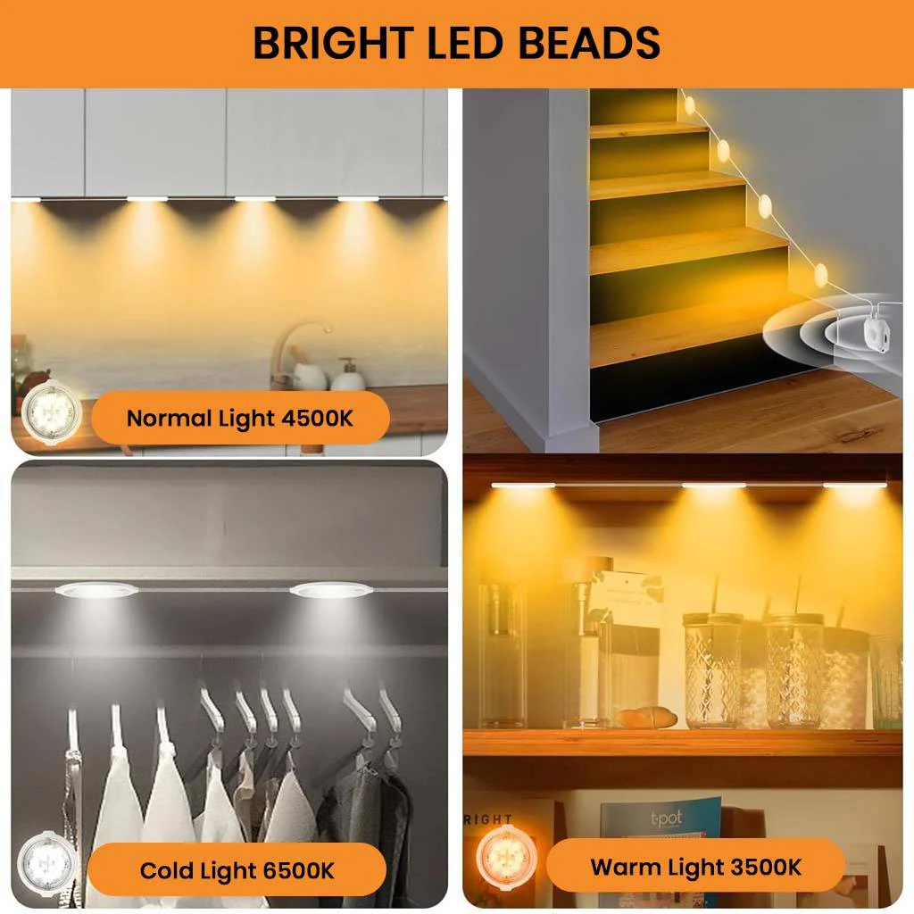 TECPHILE- Smart Motion Sensor LED Cabinet Lamp for Kitchen, Closet & Stairs - Image 5
