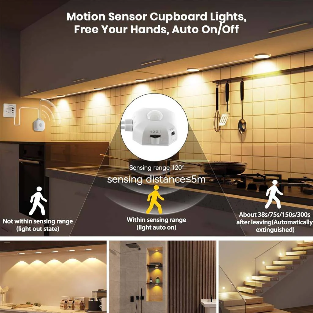 TECPHILE- Smart Motion Sensor LED Cabinet Lamp for Kitchen, Closet & Stairs - Image 8