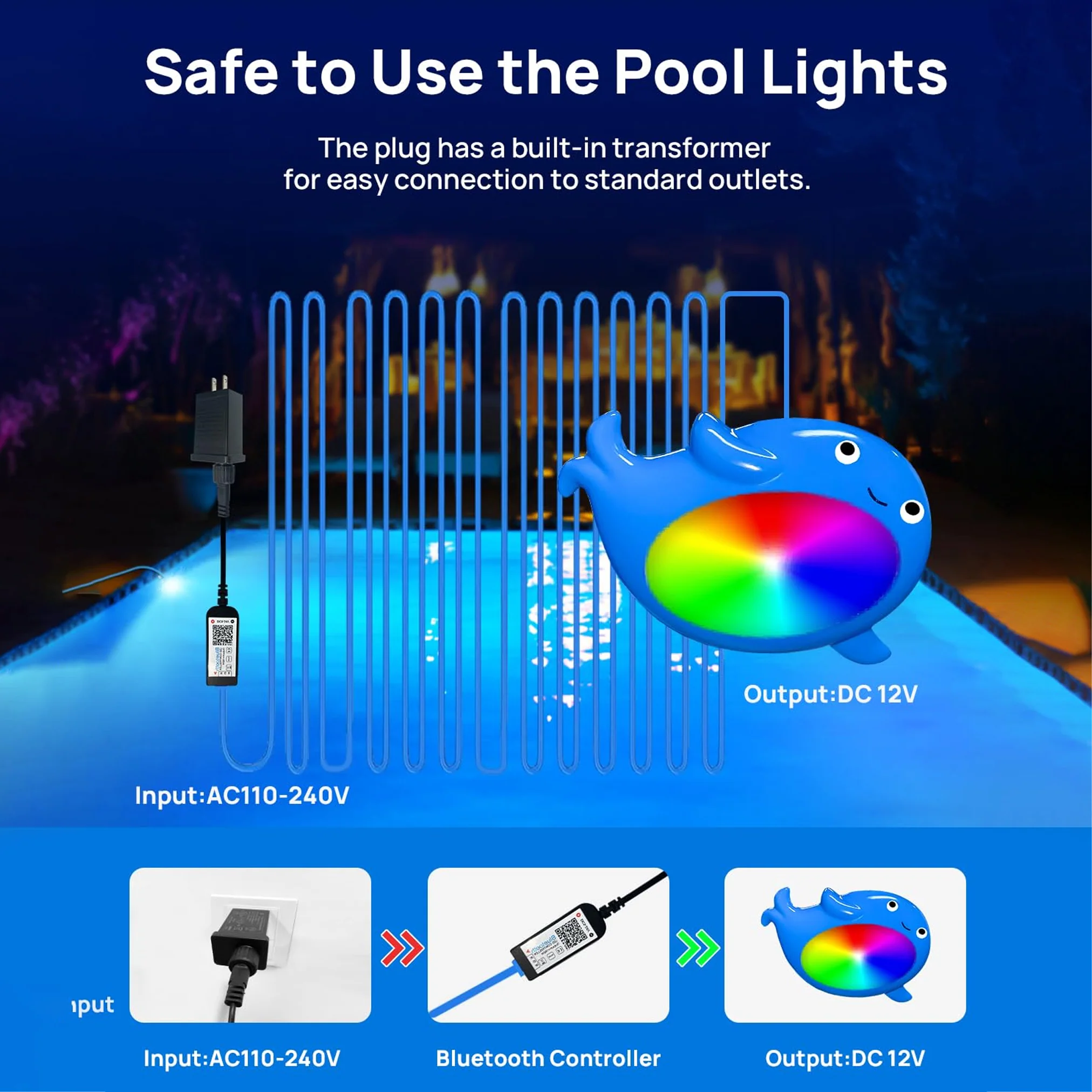 TECPHILE Smart Pool Atmosphere Music Sync LED Light - Image 3