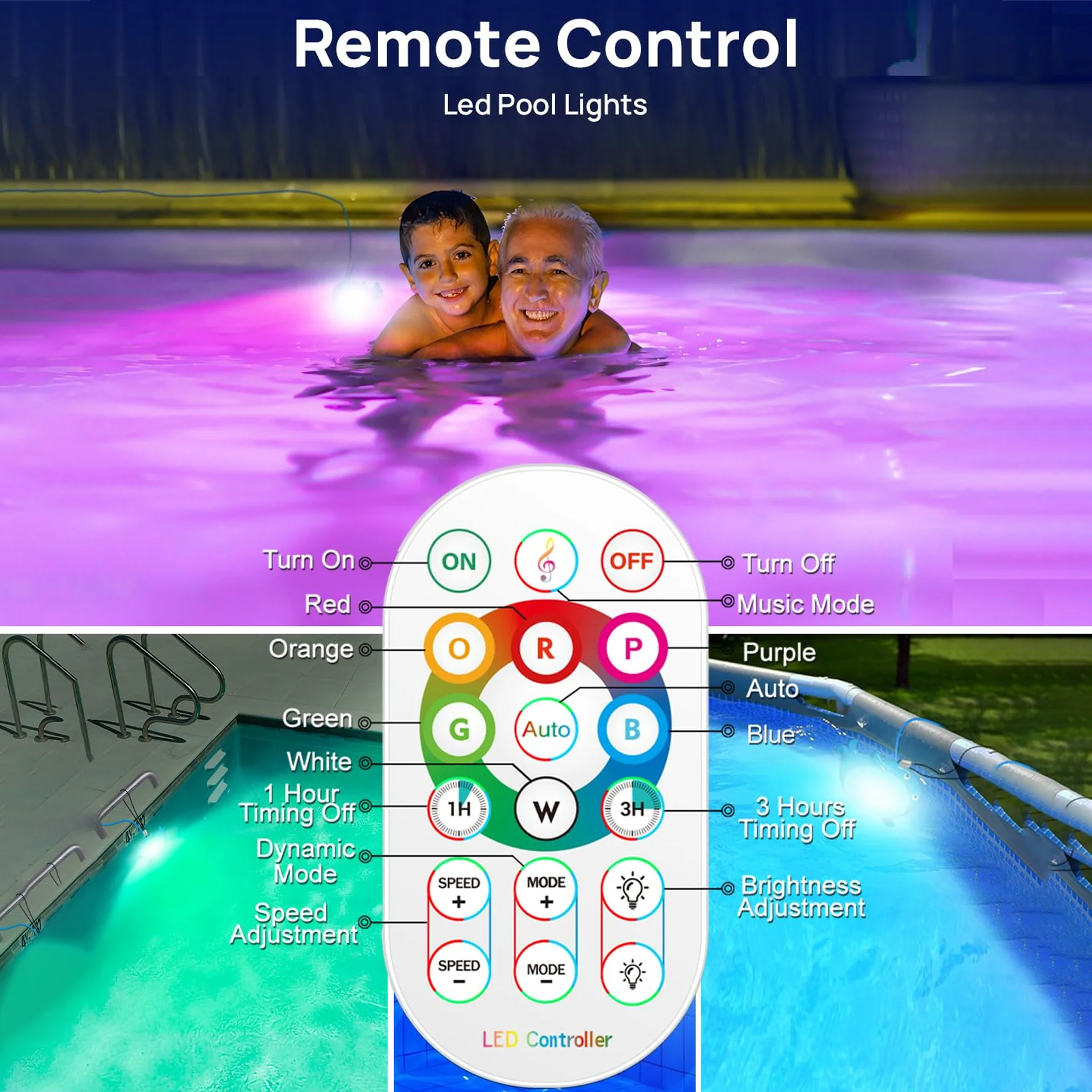 TECPHILE Smart Pool Atmosphere Music Sync LED Light - Image 9