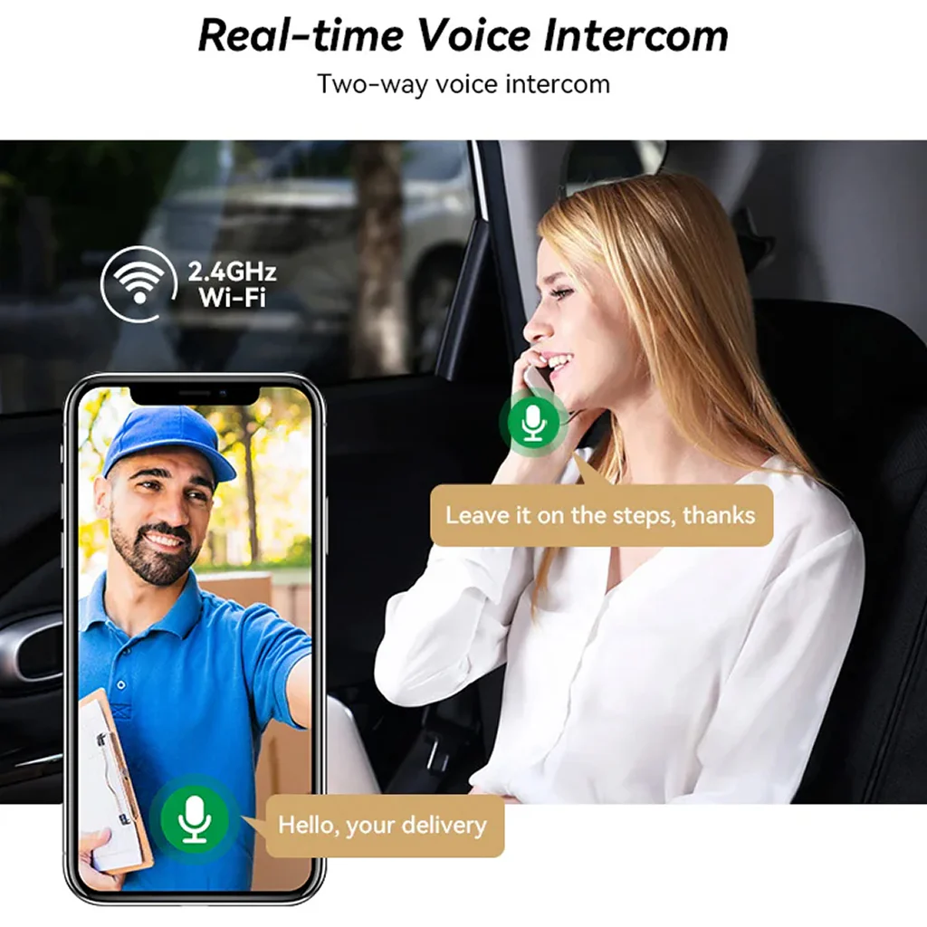 TECPHILE Smart Wireless Video Doorbell Two Way Audio - Image 3