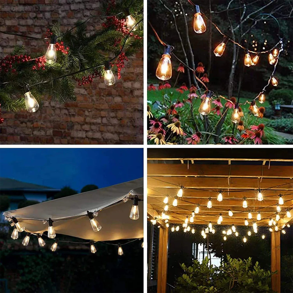 TECPHILE – ST38 50ft Outdoor String Lights Waterproof & Shatterproof Bulbs - Image 5