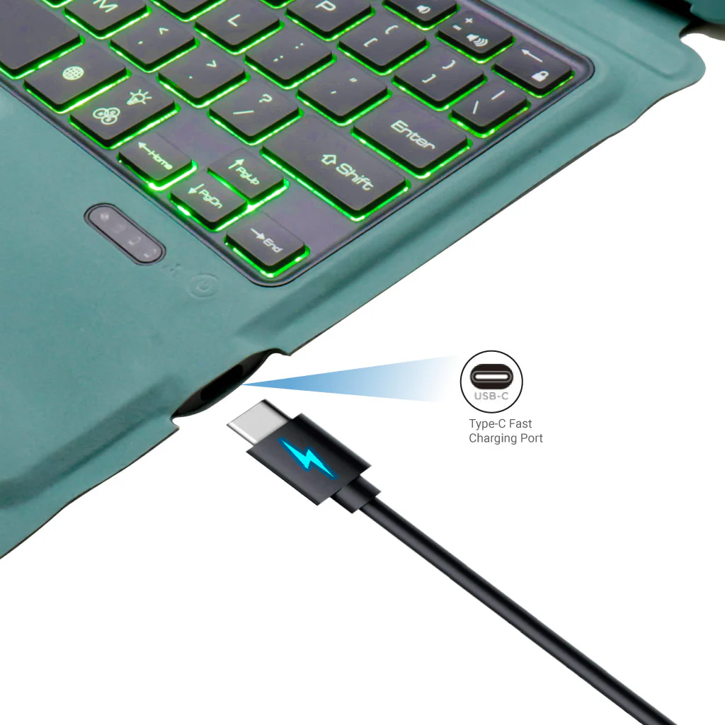TECPHILE - T207D Wireless Keyboard Case for iPad - Image 12