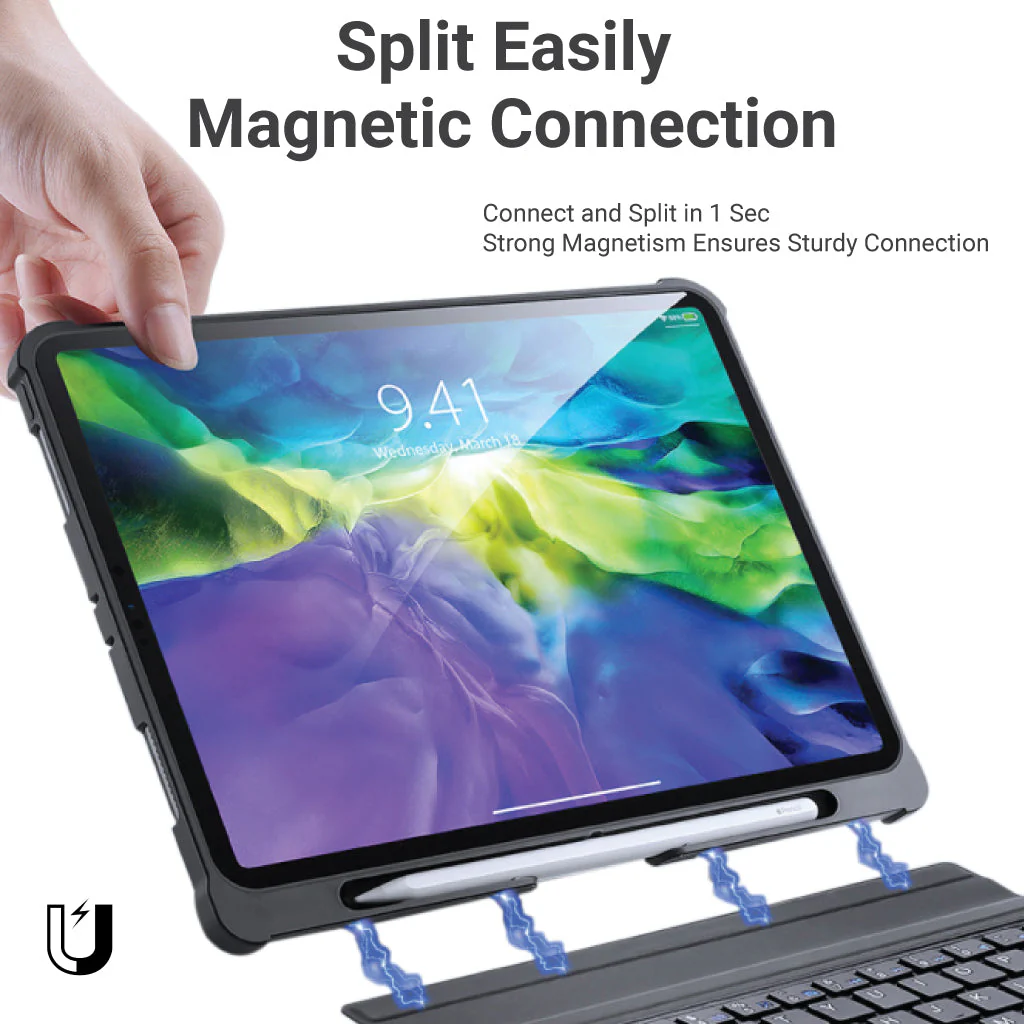 TECPHILE - T207D Wireless Keyboard Case for iPad - Image 3
