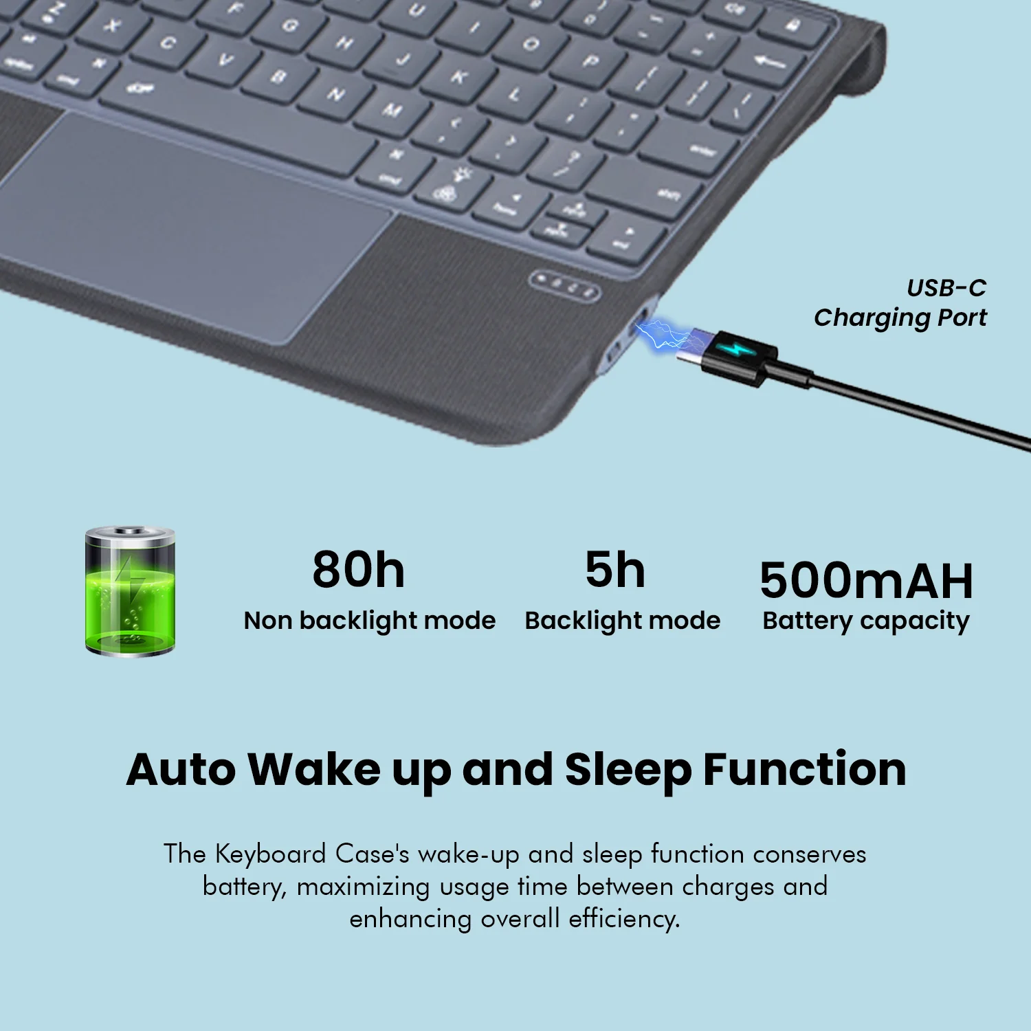 T5507D Keyboard Case for iPad Air 11 M3, M2 /5th Gen and iPad Pro 11 inch 2022 - Image 7