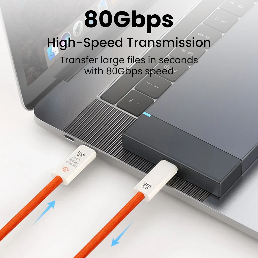 TECPHILE- TP03 240W Type-C to Type-C Fast PD Charging Cable (100CM) - Image 4