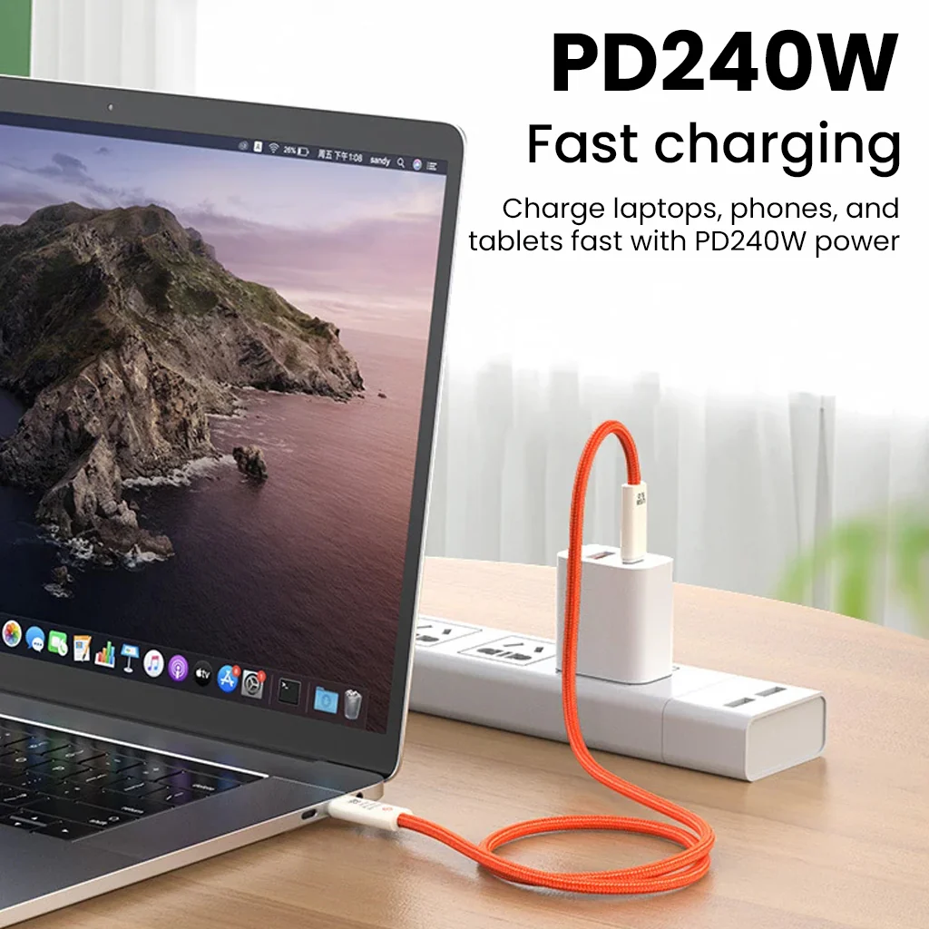 TECPHILE- TP03 240W Type-C to Type-C Fast PD Charging Cable (100CM) - Image 6