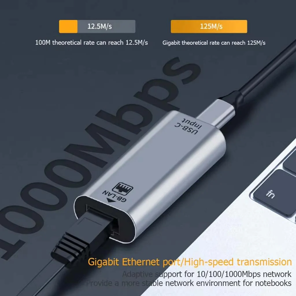 TECPHILE - Type-C Female to 1000Mbps Ethernet Adapter - Image 4