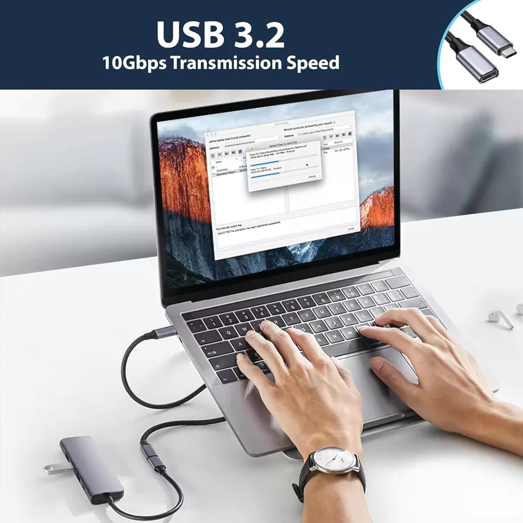 TECPHILE - USB 3.2 Type-C Male to Type-C Female PD Extension Cable - Image 3