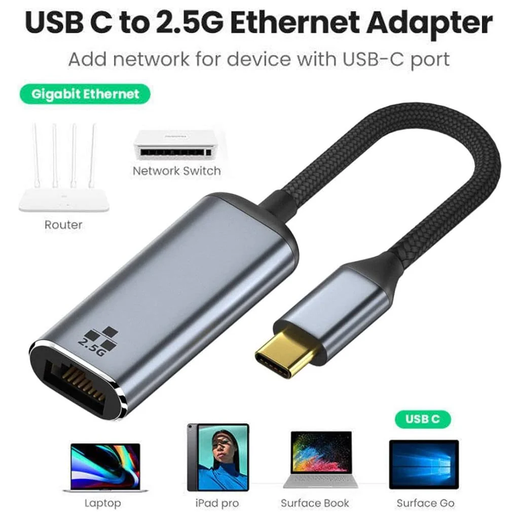 TECPHILE Type-C to 2.5G Ethernet LAN Network Converter - Image 3