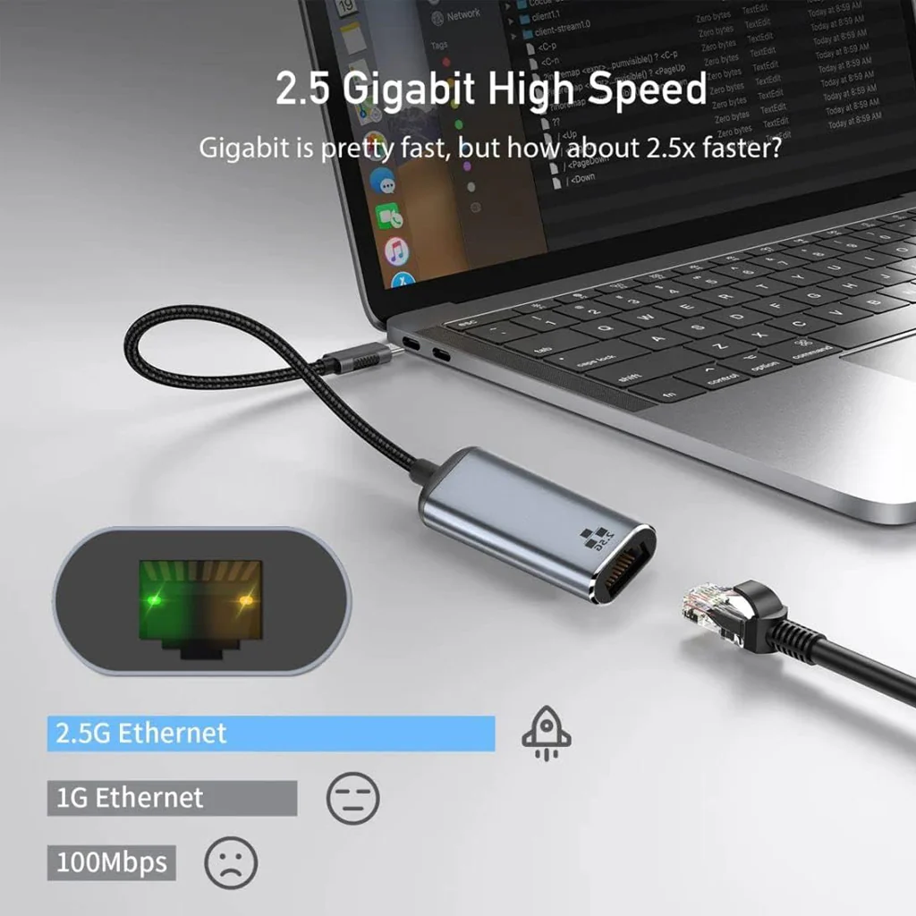 TECPHILE Type-C to 2.5G Ethernet LAN Network Converter - Image 4