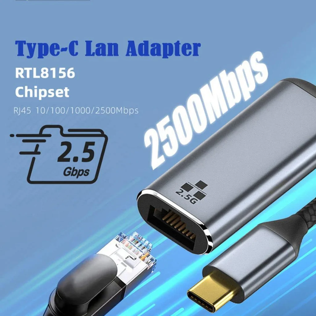 TECPHILE Type-C to 2.5G Ethernet LAN Network Converter - Image 5