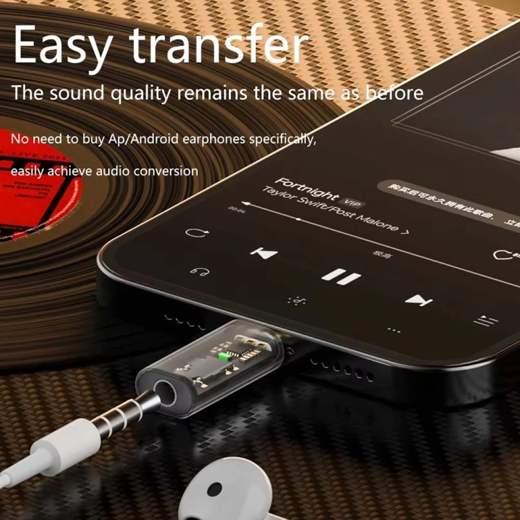 TECPHILE Type-C to 3.5mm Stereo Headphone Jack Adapter - Image 3