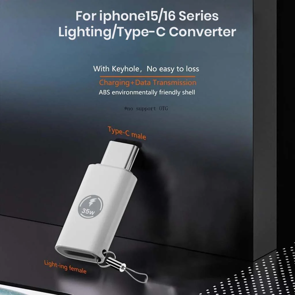 TECPHILE- LIGHTING to TYPE-C  PD35W fast charging OTG Adapter - Image 2