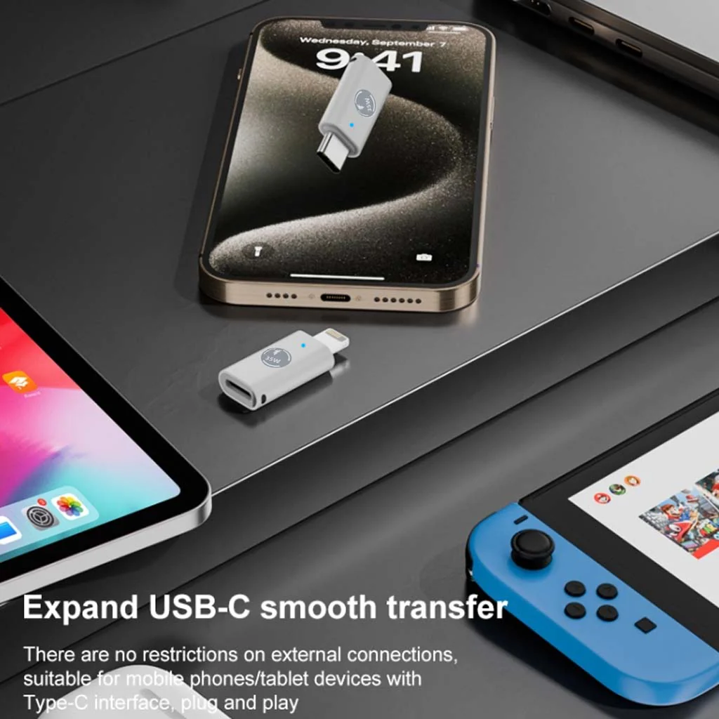 TECPHILE- LIGHTING to TYPE-C  PD35W fast charging OTG Adapter - Image 3