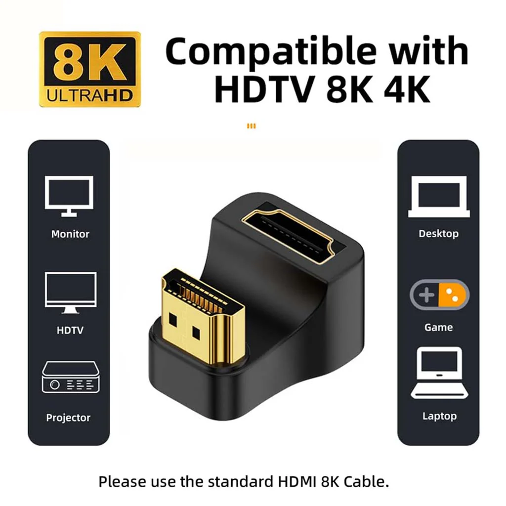 TECPHILE U-Shape HDMI to HDMI 8K Adapter - Image 2