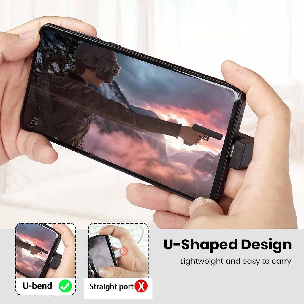 TECPHILE U-Shaped Type-C 3.1 Male to USB-A Female Adapter - Image 3