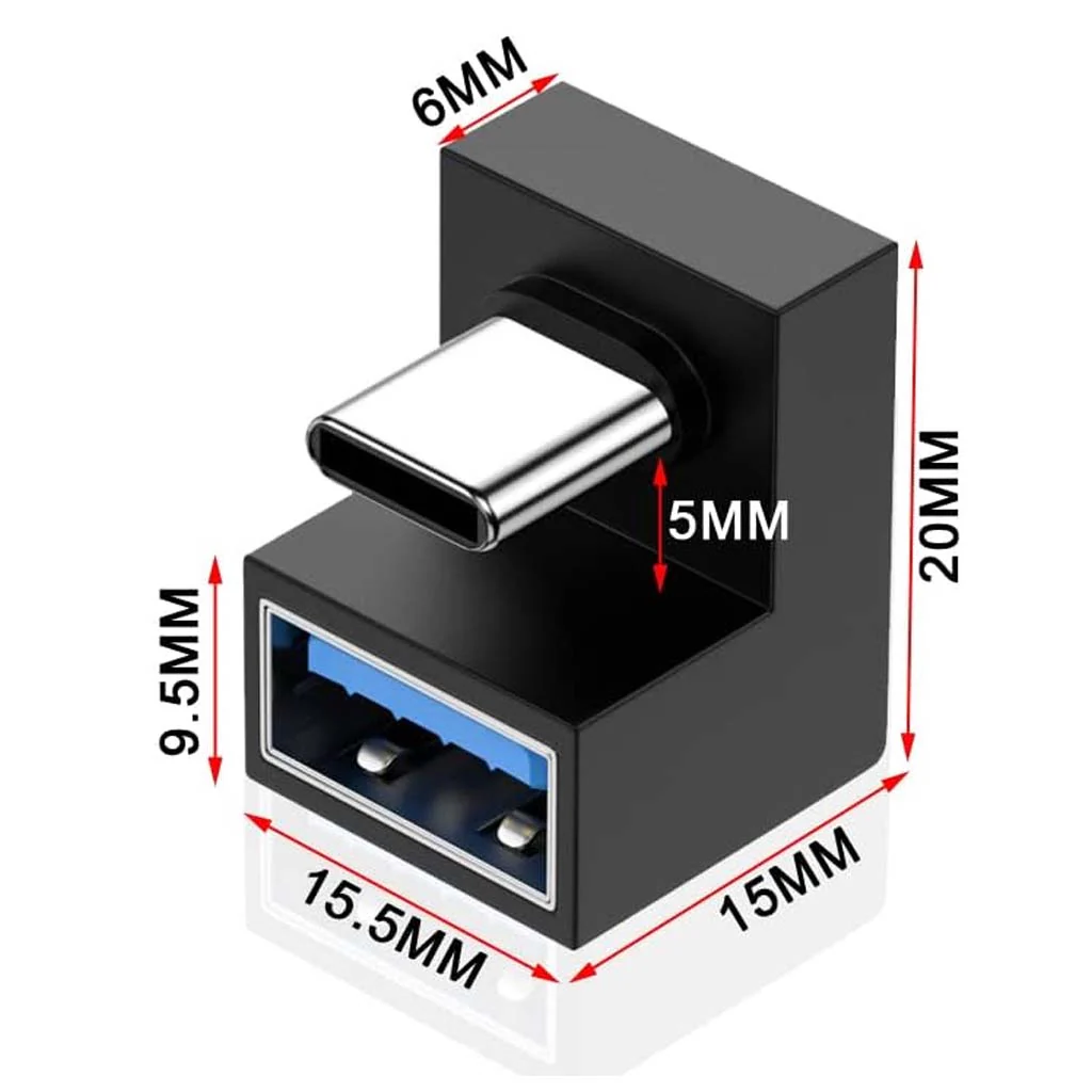 TECPHILE U-Shaped Type-C 3.1 Male to USB-A Female Adapter - Image 5