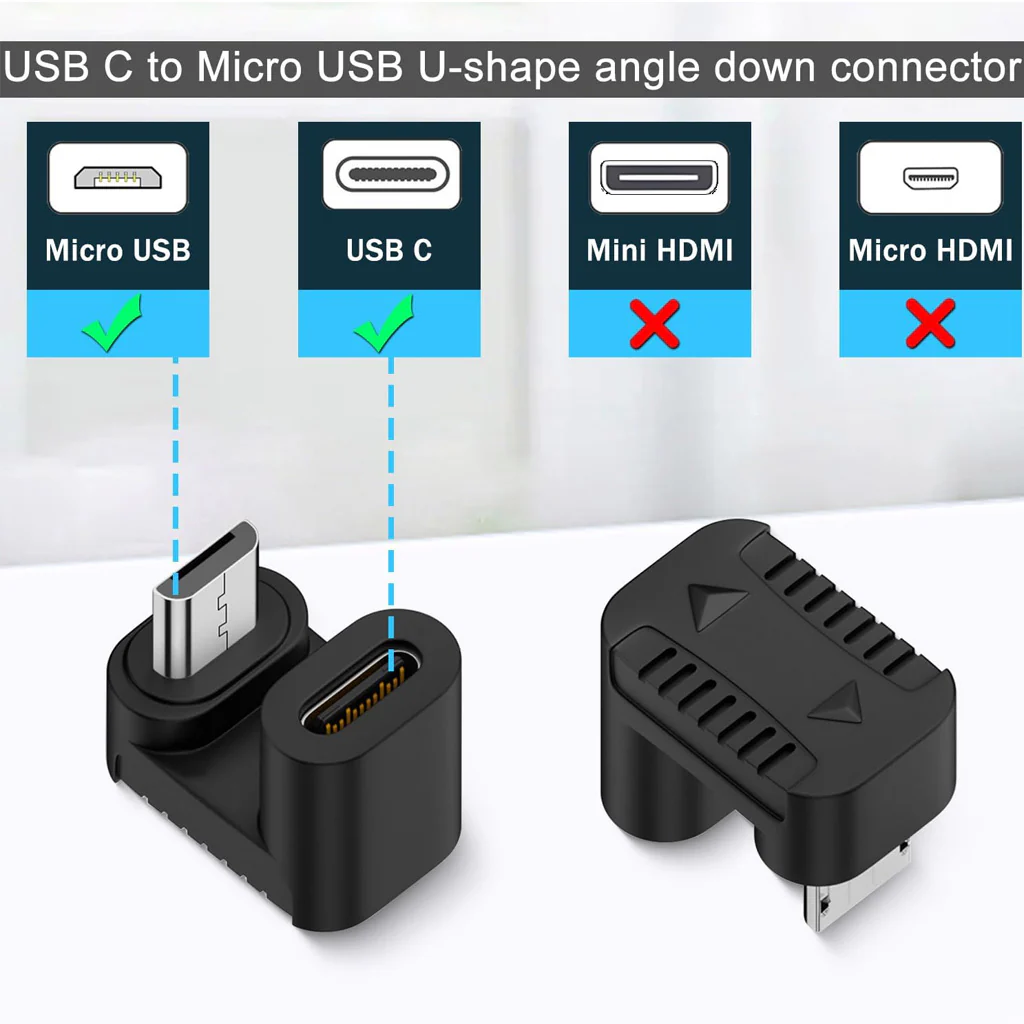 TECPHILE- U-shaped Type-C to Micro Adapter Converter - Image 6