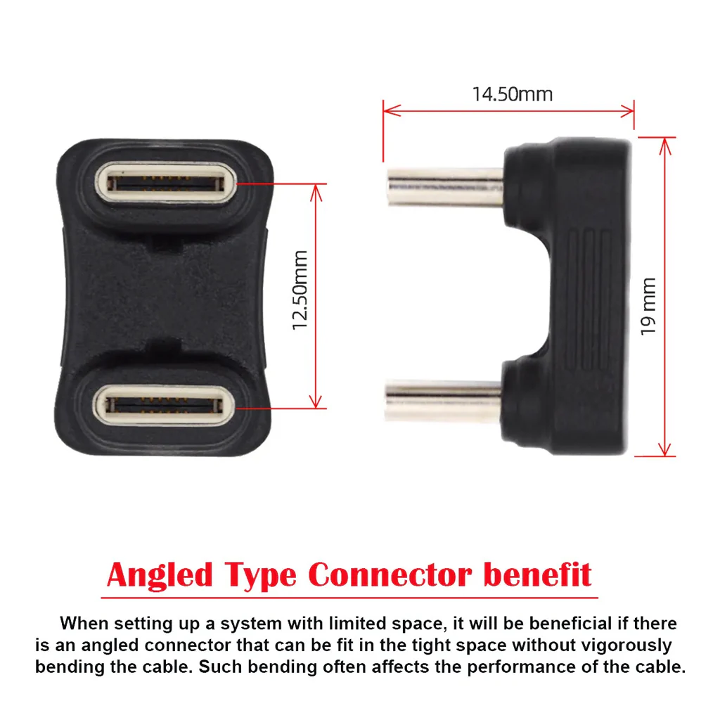 TECPHILE U Shaped Type C To USB C Male PD Adapter - Image 2