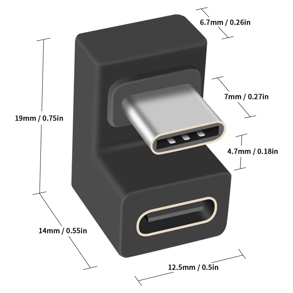 TECPHILE- U-Shaped USB 3.1 Type-C Male to Female Adapter - Image 3