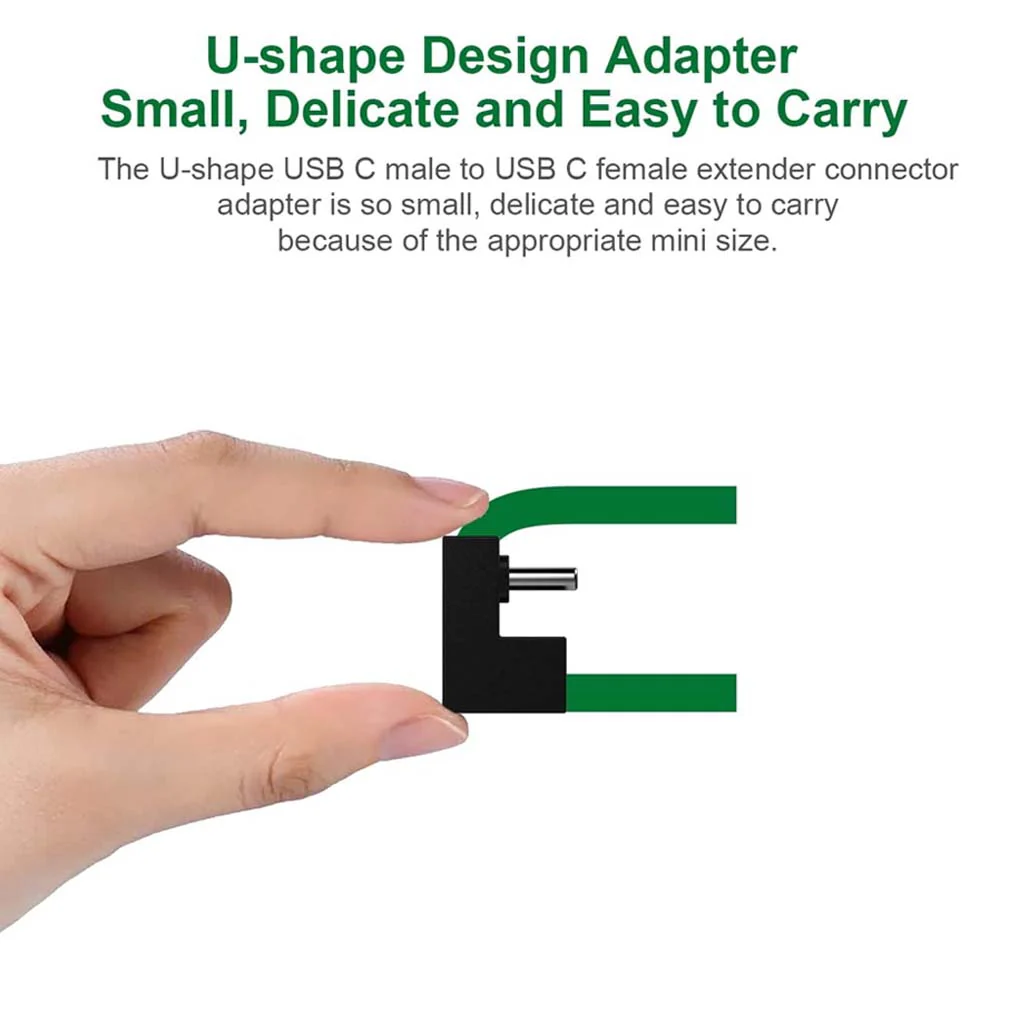TECPHILE- U-Shaped USB 3.1 Type-C Male to Female Adapter - Image 5