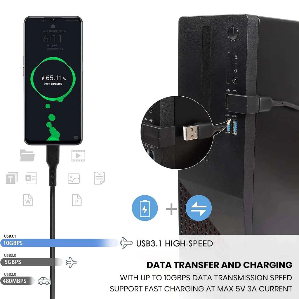 TECPHILE- U-Shaped USB A 3.1 Male to Female Adapter - Image 6