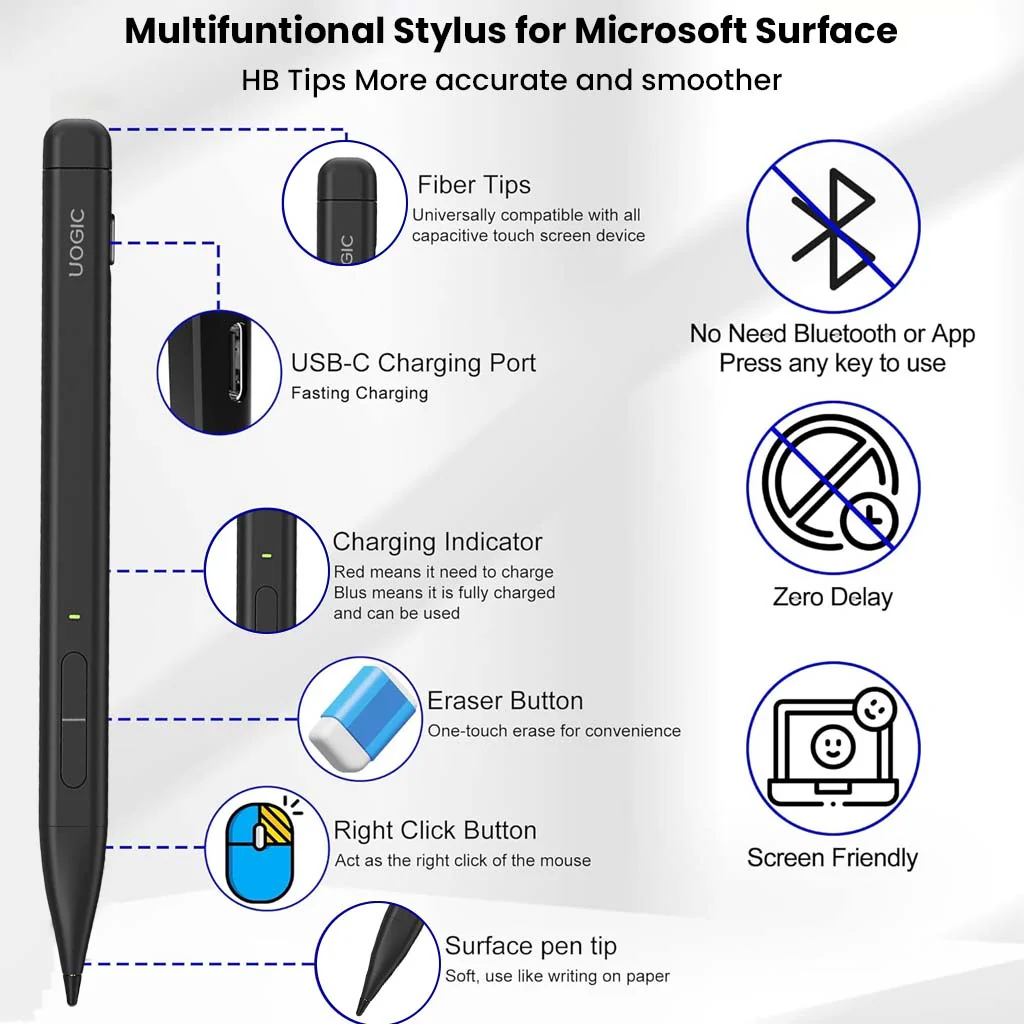Uogic- X1 Pro Microsoft Surface Slim Pen 2 Stylus Pen - Image 7