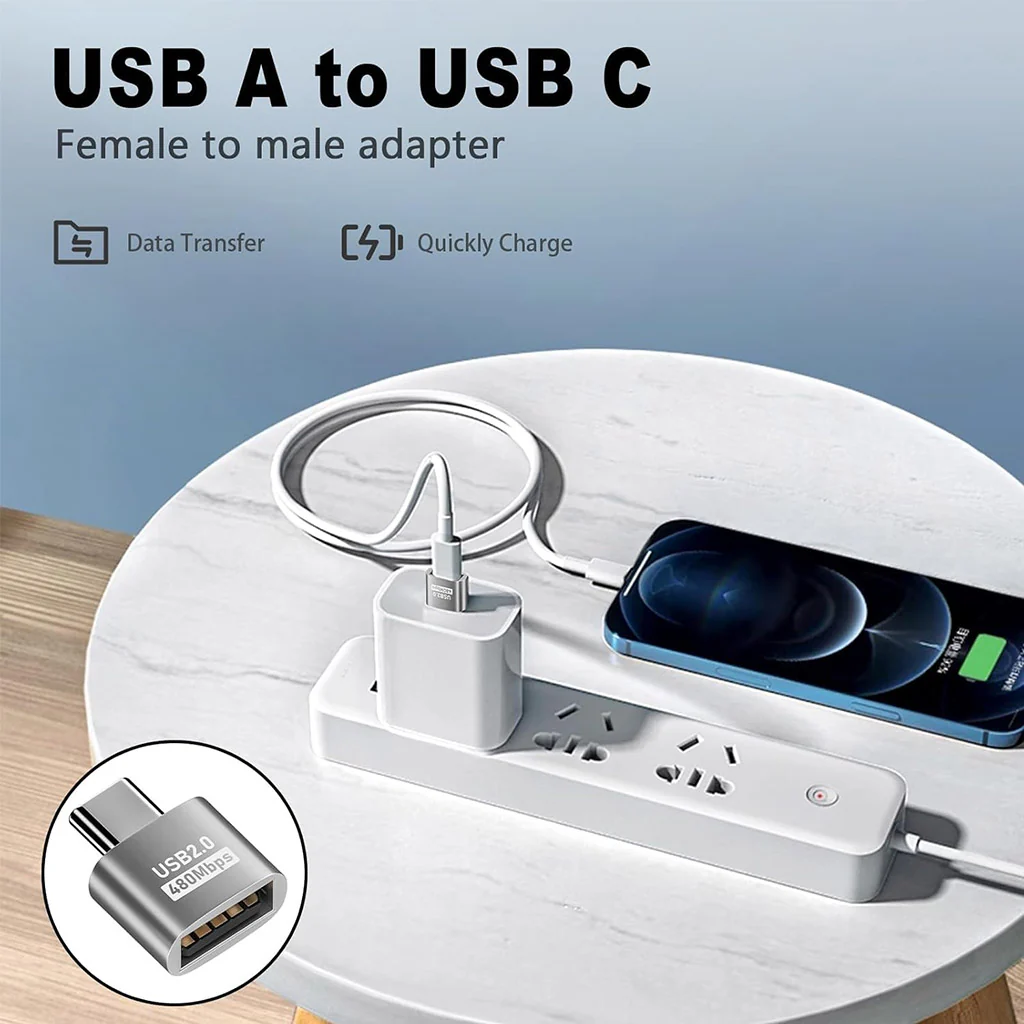 TECPHILE- USB 2.0 Type-C to USB A OTG Adapter Converter - Image 2