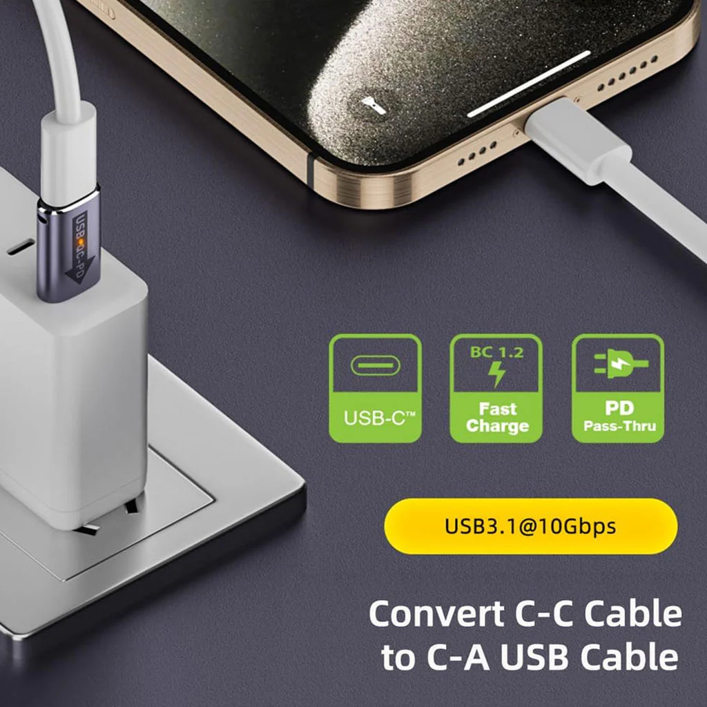 TECPHILE- USB 3.1 QC to Type-C PD Fast Charging Adapter - Image 4