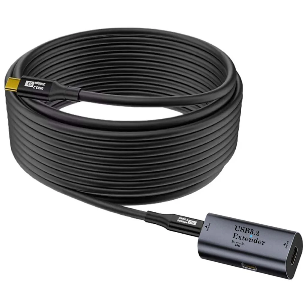TECPHILE- USB C 3.2 Signal Amplifier and 2x 5M Data Cable 8K@60Hz