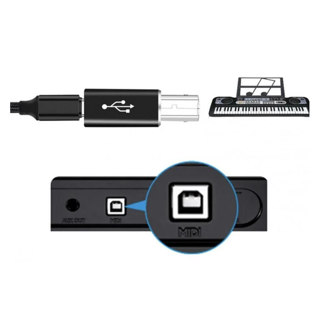 TECPHILE USB B to USB C Printer Square Port Adapter - Image 3