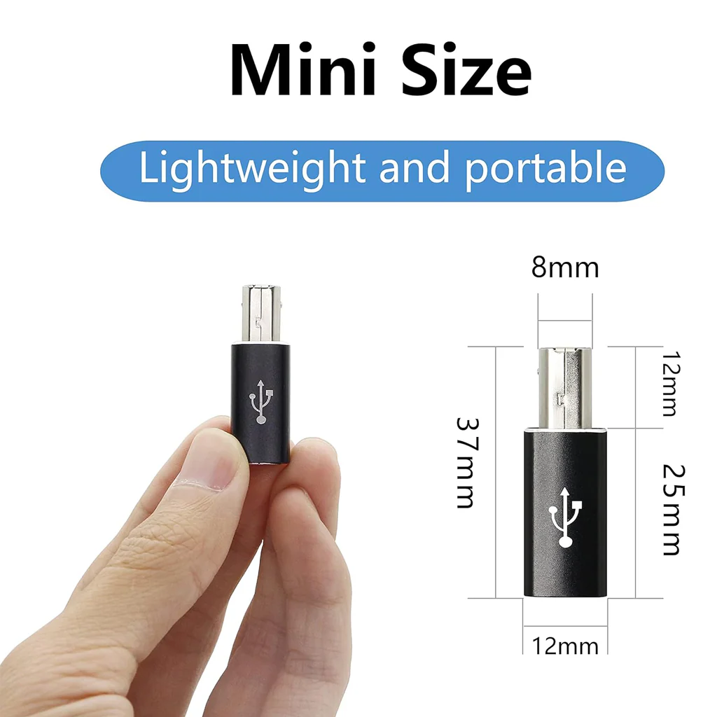 TECPHILE USB B to USB C Printer Square Port Adapter - Image 4