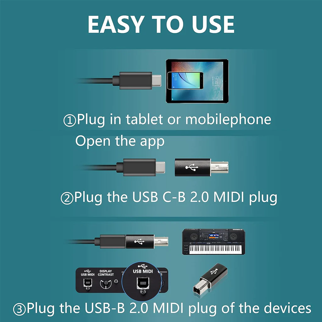 TECPHILE USB B to USB C Printer Square Port Adapter - Image 9
