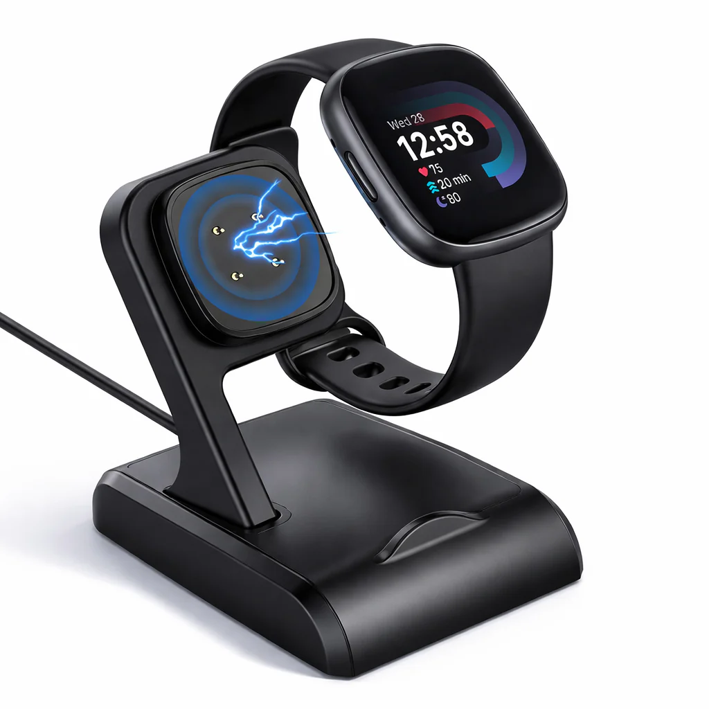 TECPHILE- USB Magnetic Charging Dock for Fitbit Sense & Versa 3 - Image 2
