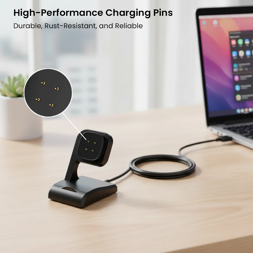 TECPHILE- USB Magnetic Charging Dock for Fitbit Sense & Versa 3 - Image 8