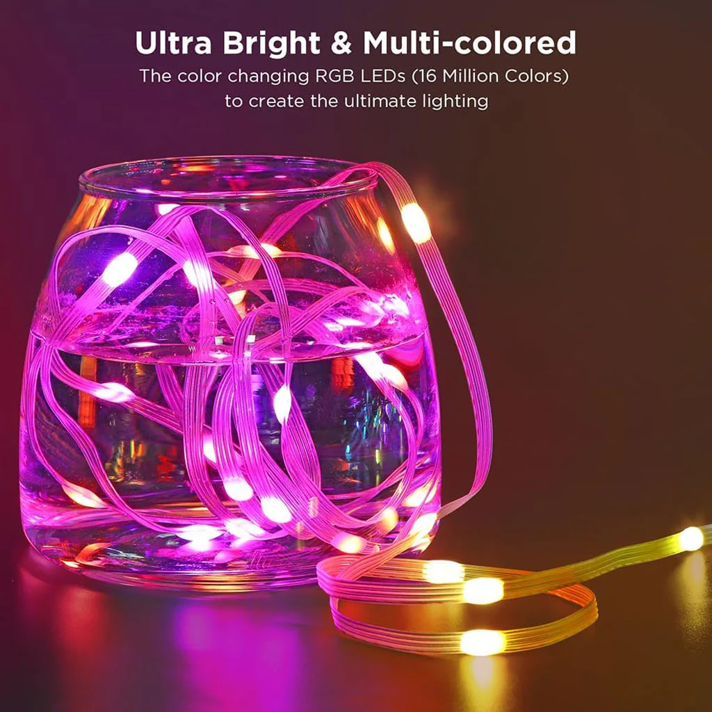 TECPHILE - USB Powered Smart Fairy Rice Lights with App & Remote Control - Image 8