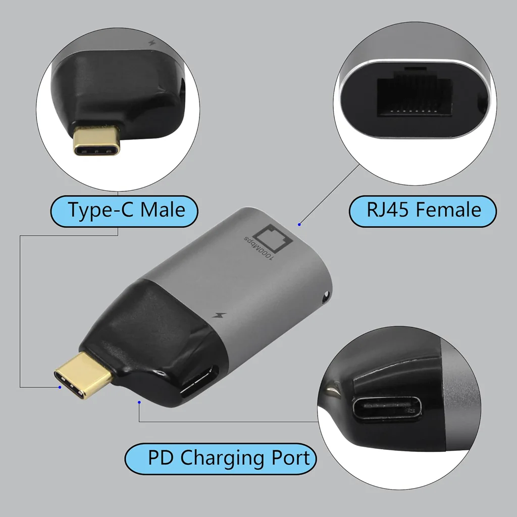 TECPHILE - Type-C to 1000Mbps Ethernet Adapter - Image 2