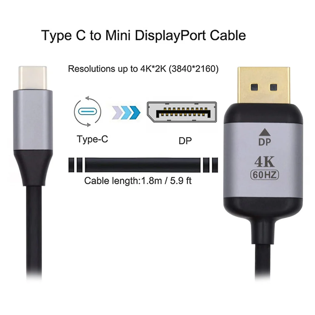 TECPHILE USB Type C to Mini Display Port Cable - Image 15