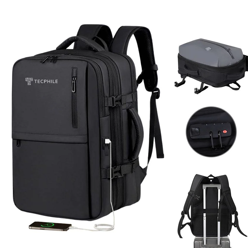 TECPHILE – VacuPack Travel Vacuum Backpack 30-42L Expandable Laptop Bag