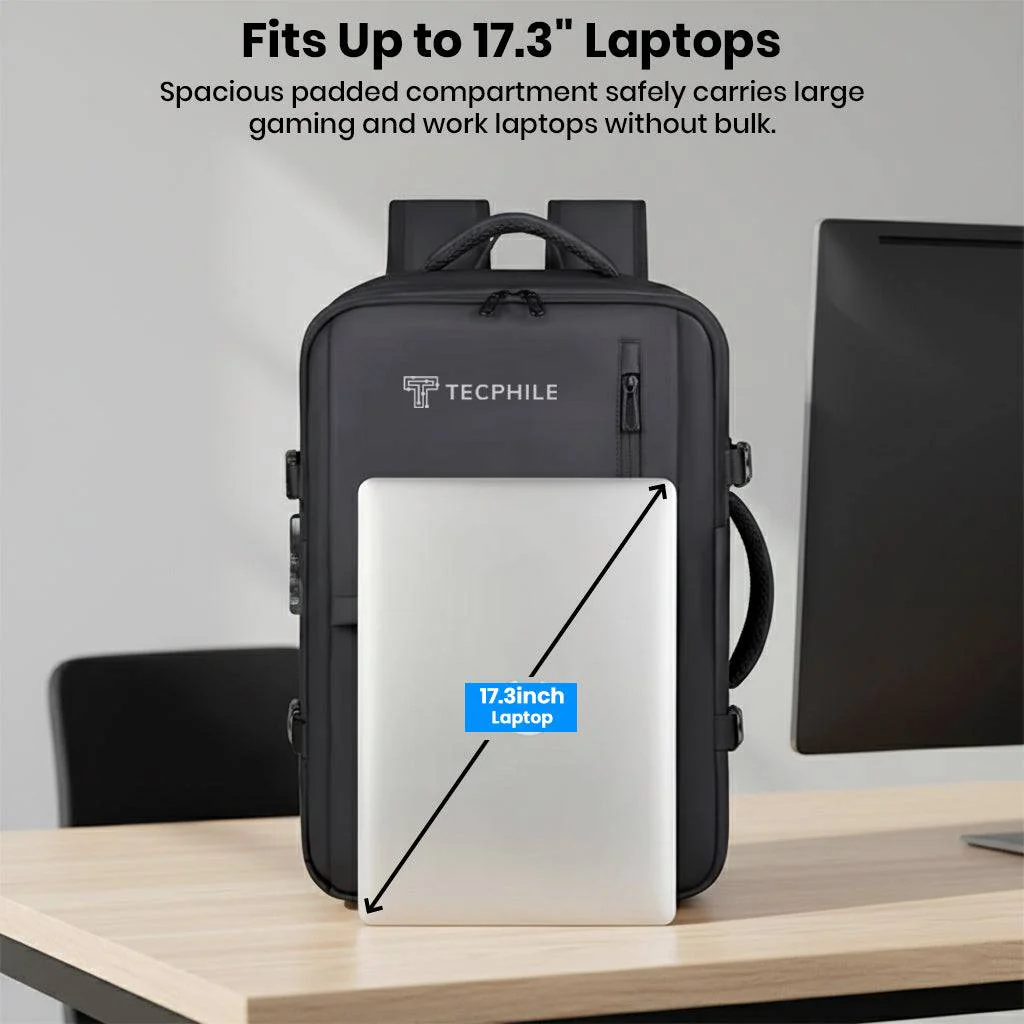TECPHILE – VacuPack Travel Vacuum Backpack 30-42L Expandable Laptop Bag - Image 11