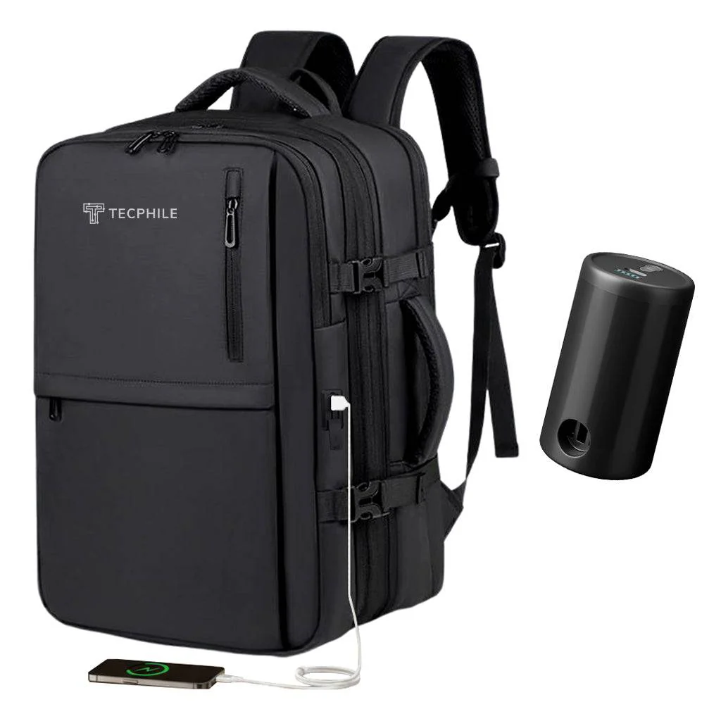 TECPHILE – VacuPack Travel Vacuum Backpack 30-42L Expandable Laptop Bag - Image 2